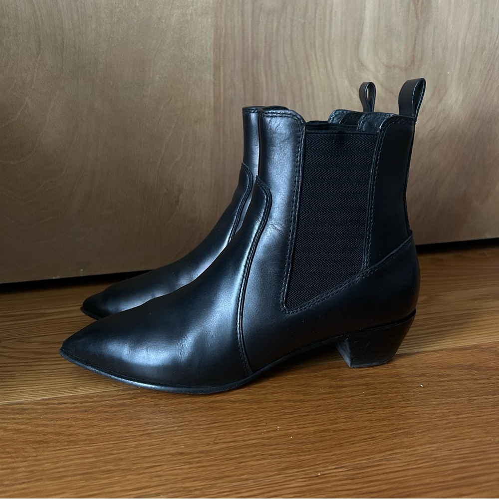 Black Real Leather Chelsea Boots